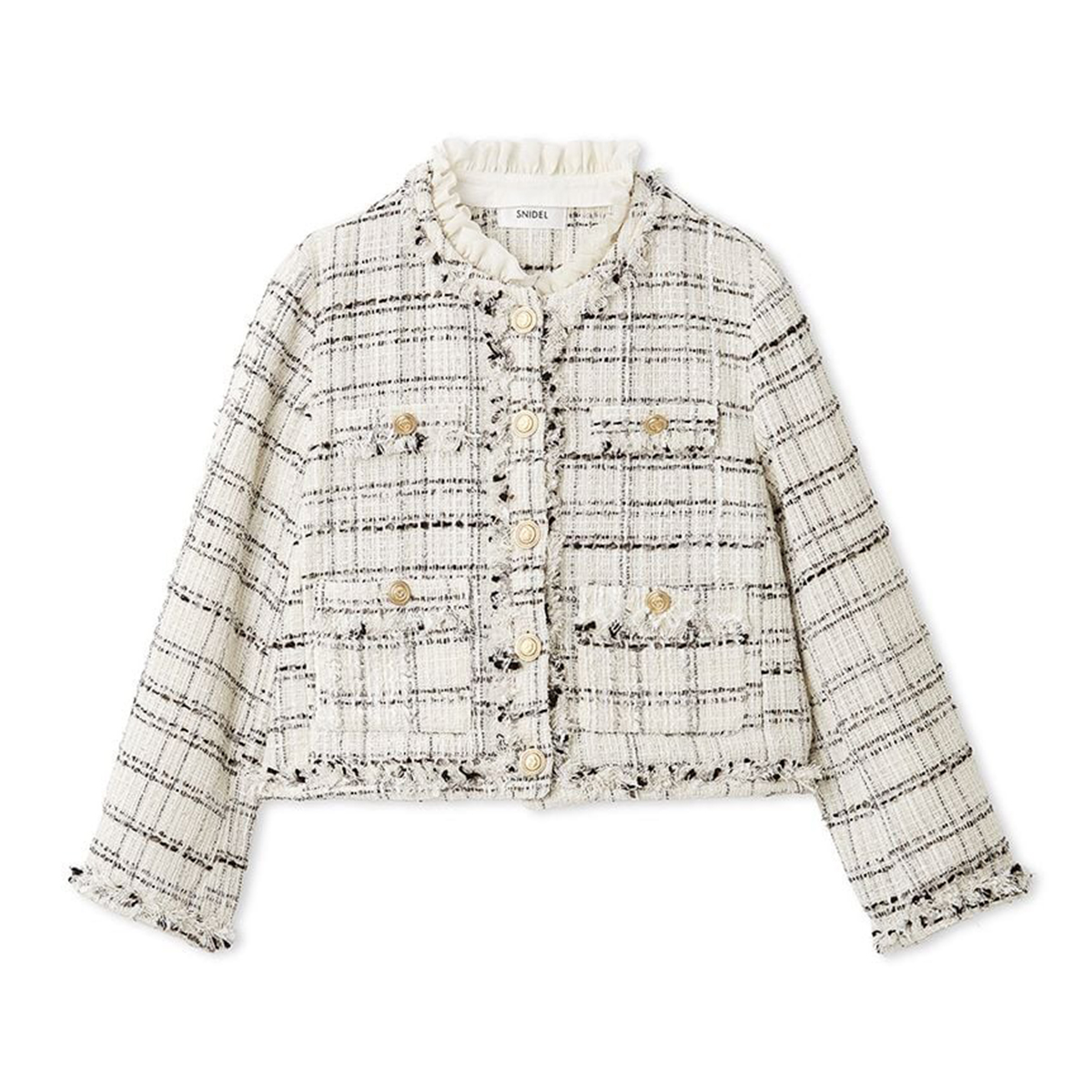 SNIDEL（スナイデル） (予約) デタッチャブルフリルカラーツイード