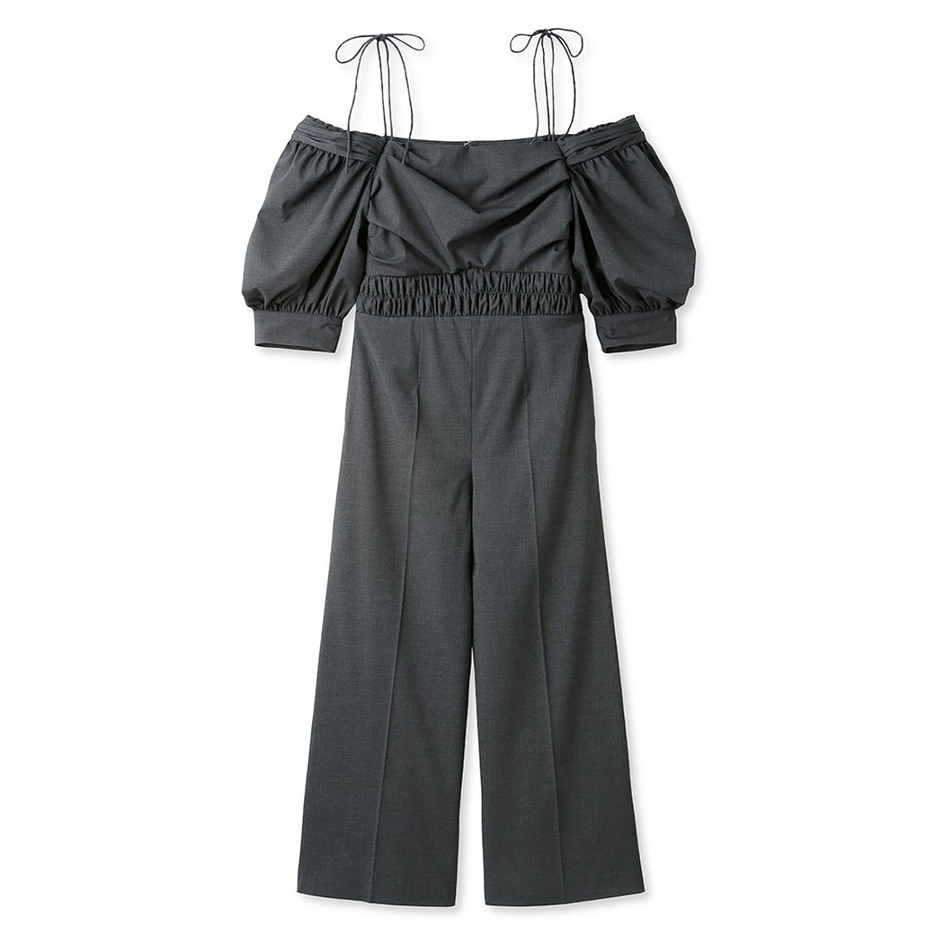 SALE50%OFF SNIDEL 2Wayパフオールインワン swfo241088 レディース コンビネゾン パフスリーブ ロングパンツ 脚長効果 つなぎ | SNIDEL | 01