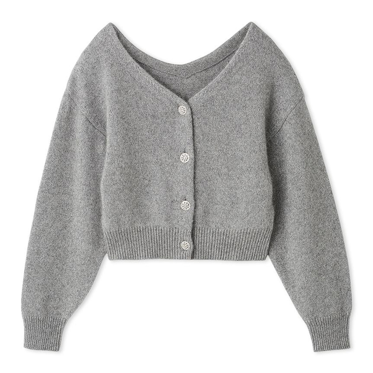 ビジューカラーニットカーディガン　グレー　snidel WEB限定】ビジューカラーニットカーディガン(カーディガン)｜トップス