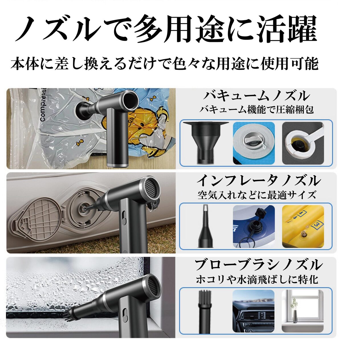 ブロワー 庭掃除 雑草 除草除雪 洗車 花粉対策 ミニジェットファン 110000RPMハイパワー電動送風機 小型 強力 静かブロワージェット ミニブロワー