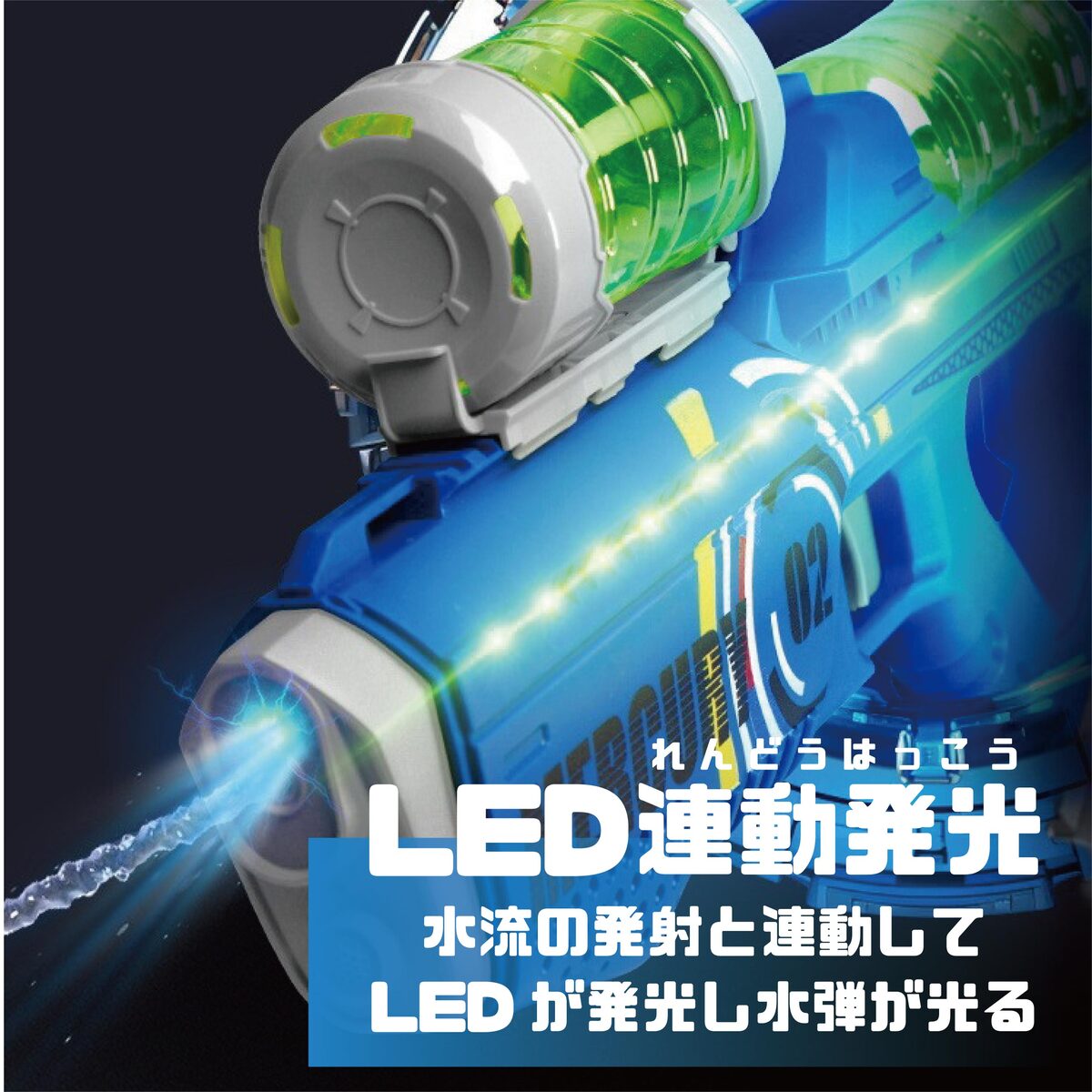 動画あり 2026年最新モデル LEDで光る 正規品 ボトル付き 強力 水鉄砲 電動 自動ウォーターガン 連射水鉄砲 タンク3本セット 8〜10m射程距離 水遊び おもちゃ