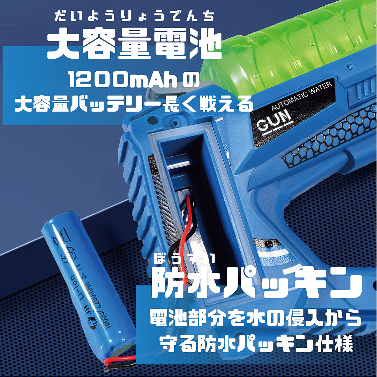 動画あり 2026年最新モデル LEDで光る 正規品 ボトル付き 強力 水鉄砲 電動 自動ウォーターガン 連射水鉄砲 タンク3本セット 8〜10m射程距離 水遊び おもちゃ