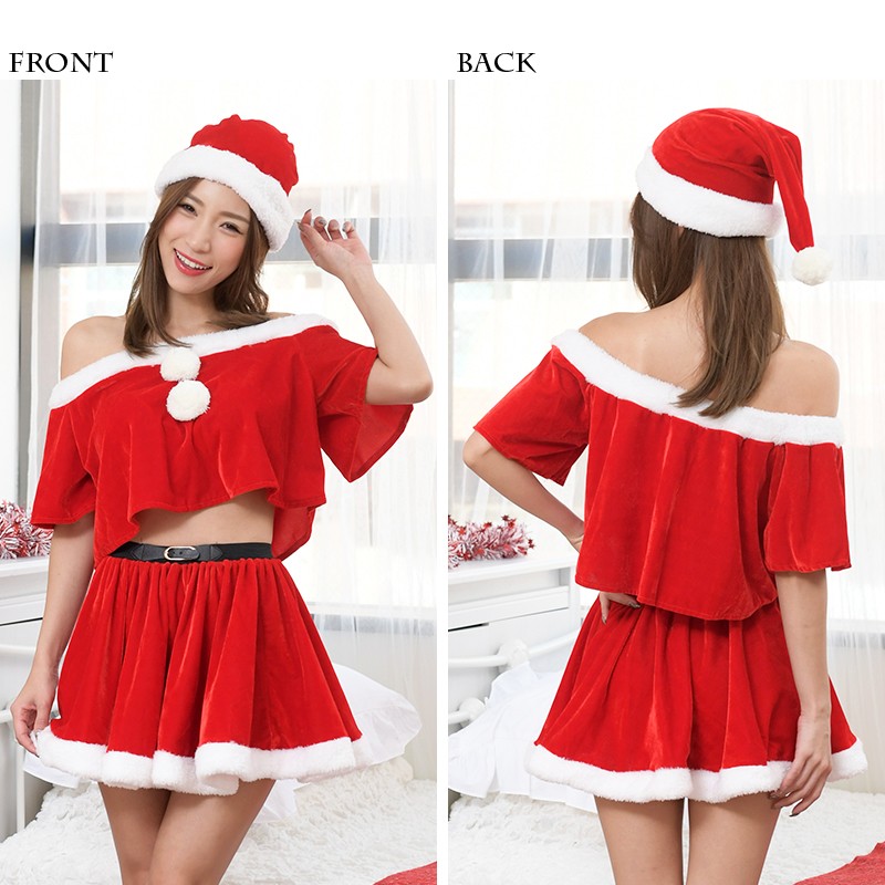 PixyParty Xmasコスチューム ドルマンスリーブオフショルセパレート