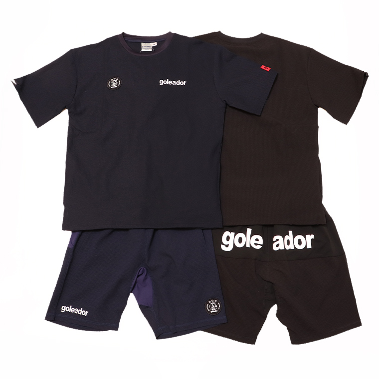 goleador ゴレアドール  G-2543+G-2544 サッカー地 ジャージ オーバーシャツ パンツ　Tシャツ　ハーフパンツ　セットアップ