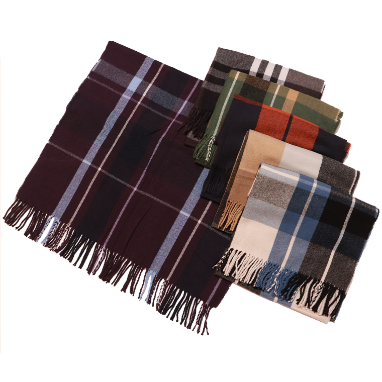 グロリア GMF7313 大判チェックフリンジストール マフラー ストール