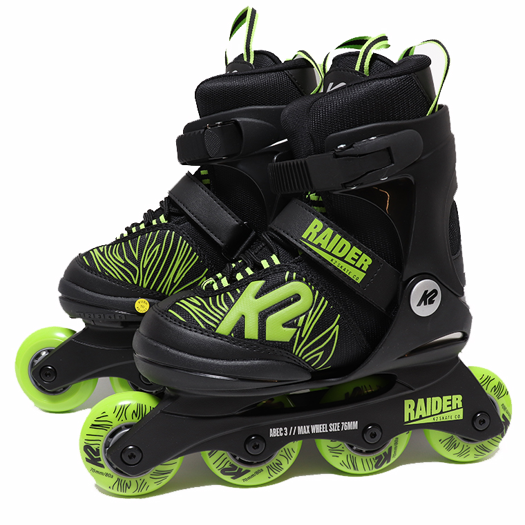 K2 インラインスケート ジュニア RAIDER BLACK/LIME スケート