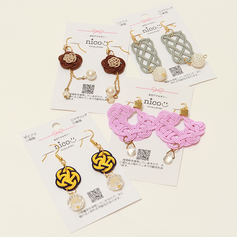 nico ニコ P5 水引アクセサリー 水引ピアス ピアス イヤリング アクセサリー レディース 絹水引 可愛い オシャレ 小物