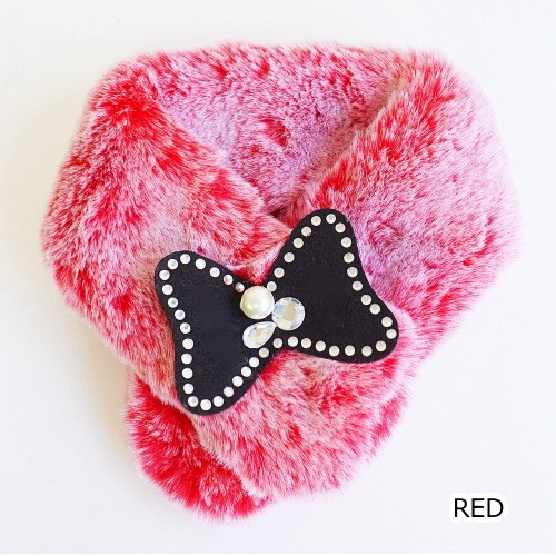 犬 ペット ファーマフラー リボン 着物 衣装 洋服 小型犬 中型犬 防寒