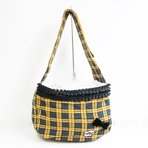 犬 ペット キャリーバッグ ドッグスリング チェック柄 冬 あったか