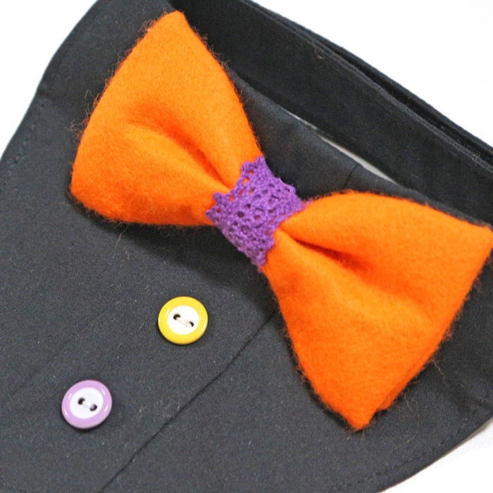 犬 服 コスプレ ハロウィン バンダナ 蝶ネクタイ 黒シャツ リボン