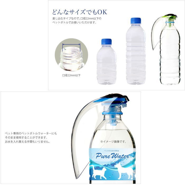 犬 猫 ペット用 クィックウォータークリア ペットボトルに装着する給水グッズ お散歩 水入れ 水飲み S Al 犬の服 Selfish House 通販 Yahoo ショッピング