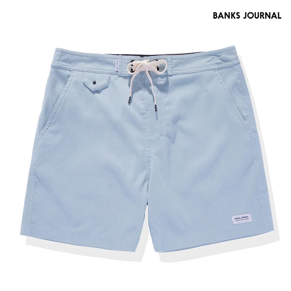 BANKS JOURNAL，バンクス/23SP/ボードショーツ・サーフトランクス/SLOW BOARDSHORT・BS0287-231/ETHER・ライトブルー/無地/ストレッチ/メンズ/コーデュロイ