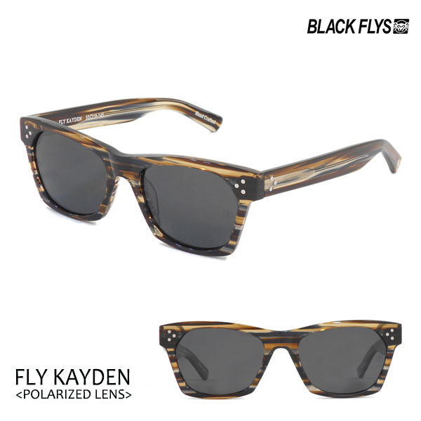 BLACKFLYS，ブラックフライ/19/FLY KAYDEN Polarizedレンズ，フライケイデン 偏光レンズ/BF-1225-08/BROWN STRIPE/GREY POL/サングラス