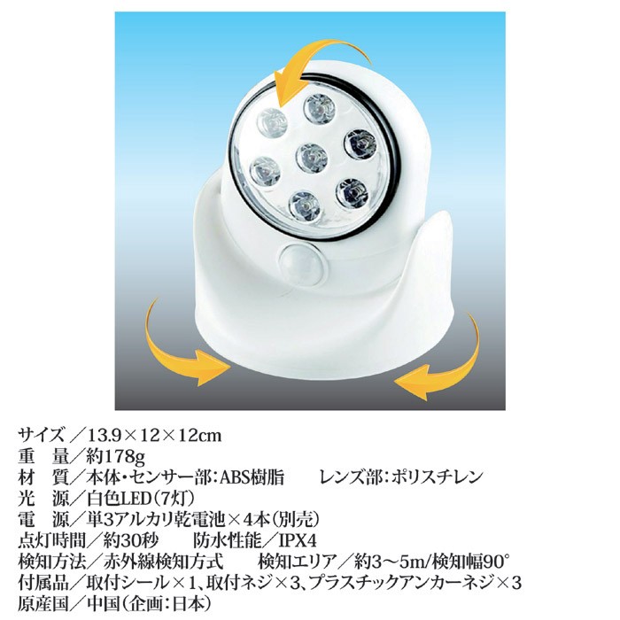 7LED マルチセンサーライト SV-5462