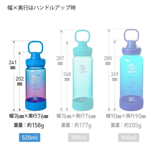 TAKEYA FLASK 水筒 デュラブルボトルグラデーション タケヤ クリア