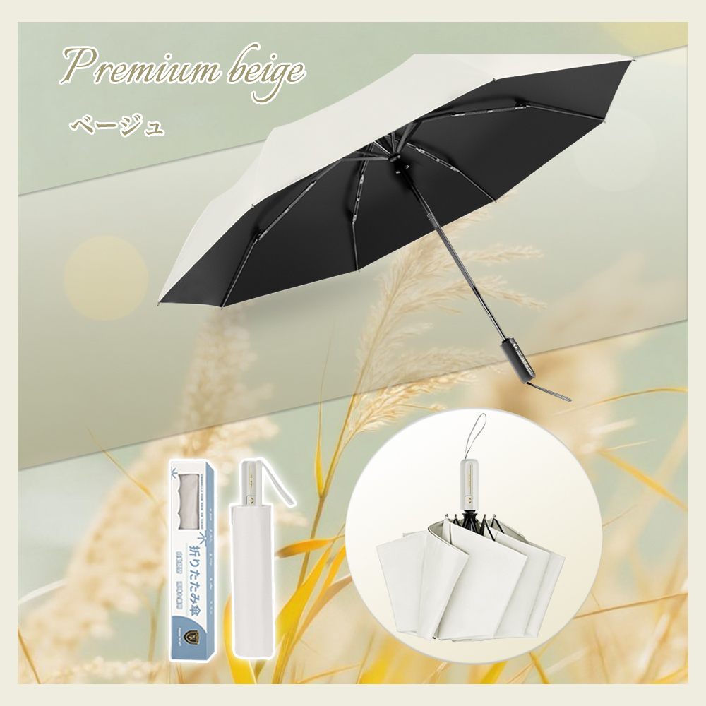 皮膚科医師監修／ 折りたたみ傘 日傘 晴雨兼用 自動開閉 梅雨対策 完全