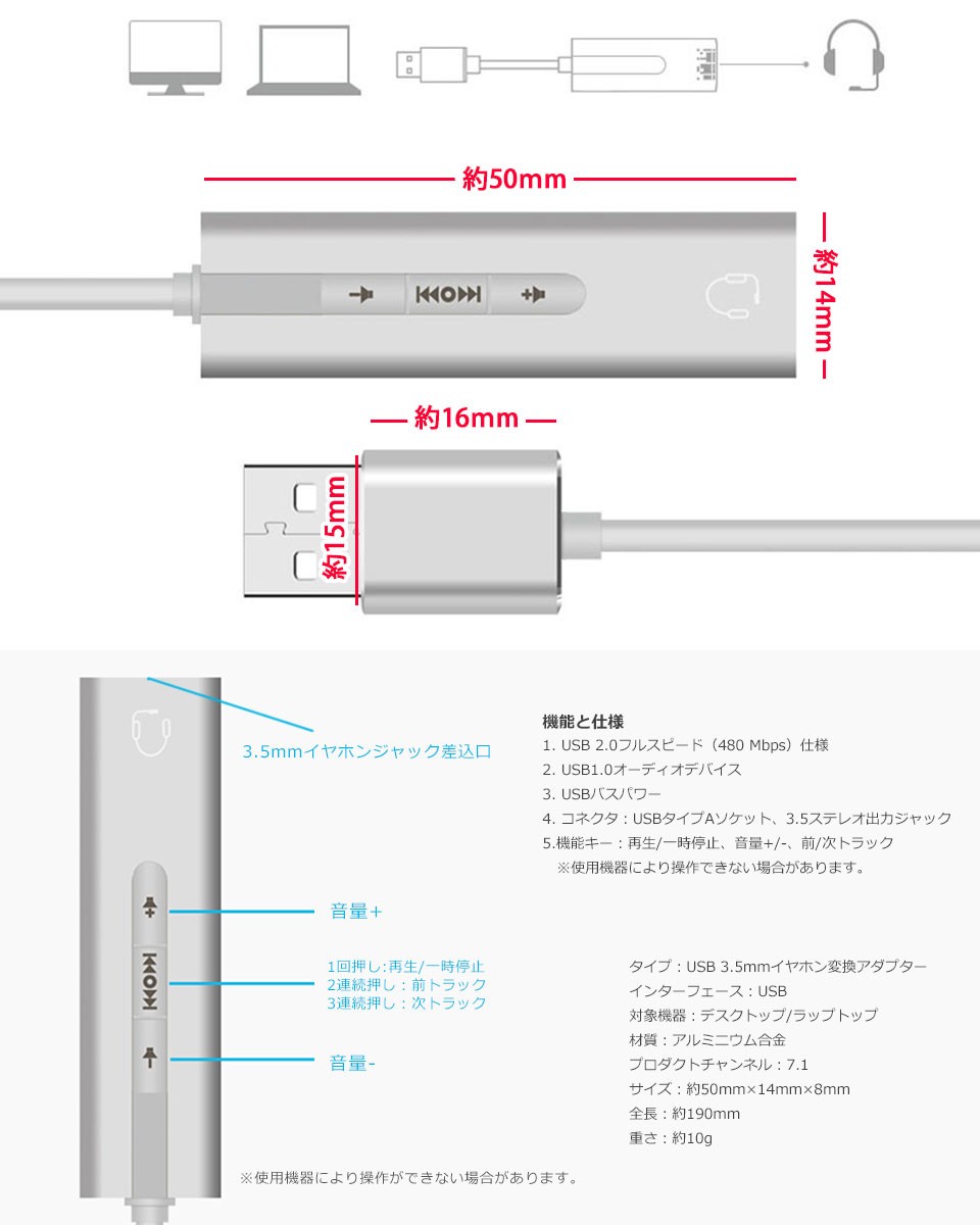 変換ケーブル オーディオ変換ケーブル イヤホン端子 USB 3.5mm メス型 イヤホン ステレオミニプラグ 変換コード スマホ ヘッドホン  ヘッドセット y1 :cas-272:セナスタイル - 通販 - Yahoo!ショッピング