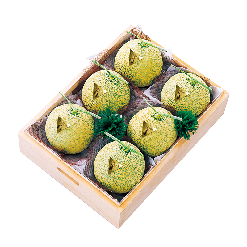 京橋千疋屋 千疋屋 ギフト マスクメロン6個・桐箱入（1玉 約1.4kg