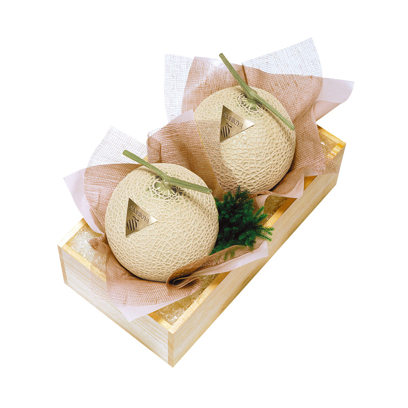 千疋屋 ギフト マスクメロン2個・桐箱入（1玉 約1.4kg） 京橋千疋屋 | 京橋千疋屋 | 01