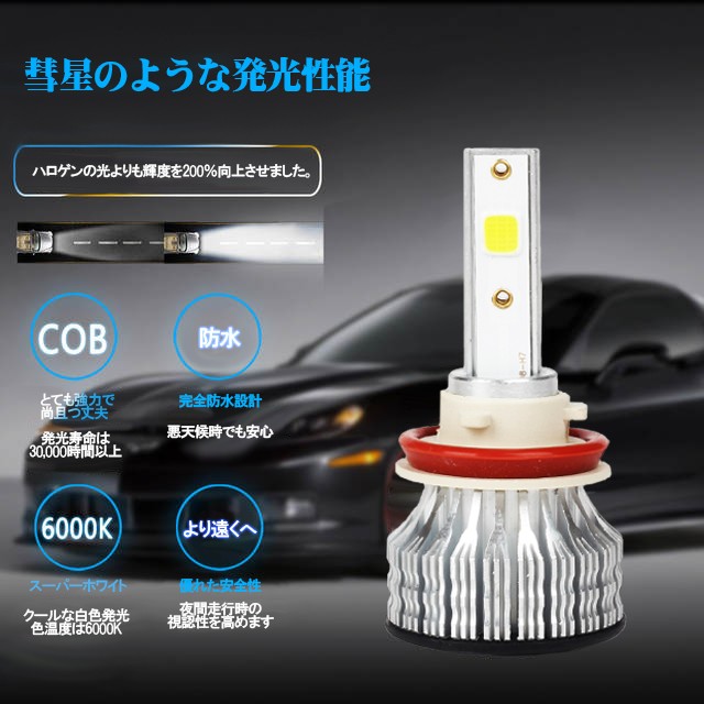 e-auto fun LEDヘッドライト 2030 フォグランプ H4 H7 H8/H11/H16 HB3