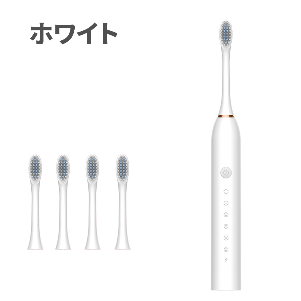 Life Ideas 電動歯ブラシ 6モード 替えブラシ4本 USB充電 高速振動