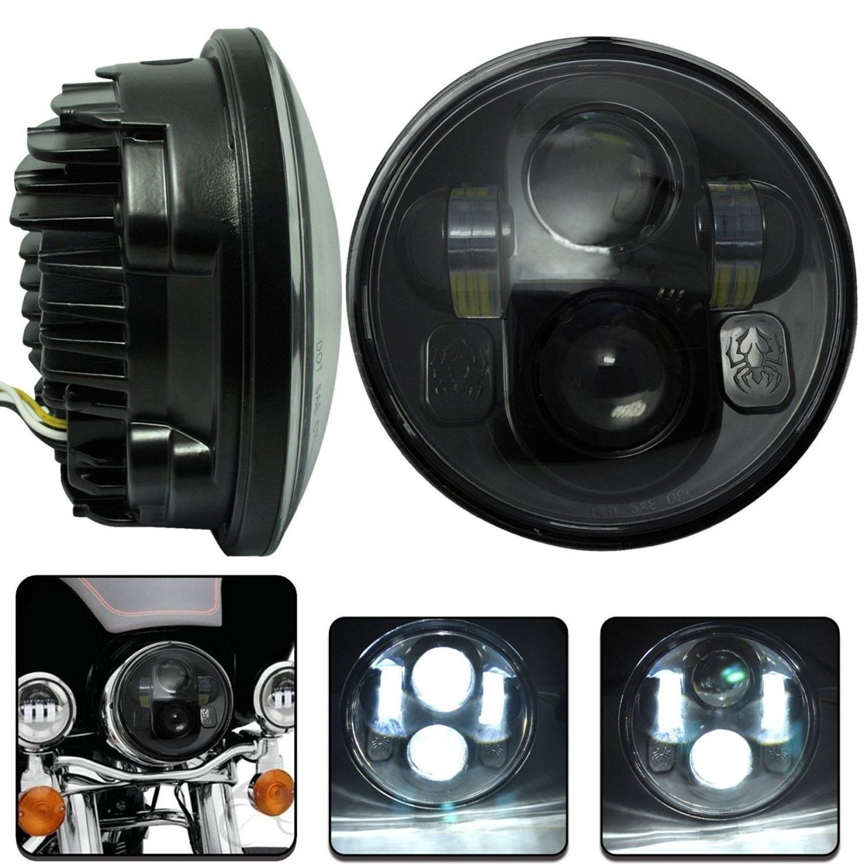 e-auto fun バイク LEDヘッドライト ハーレー ダビッドソン用
