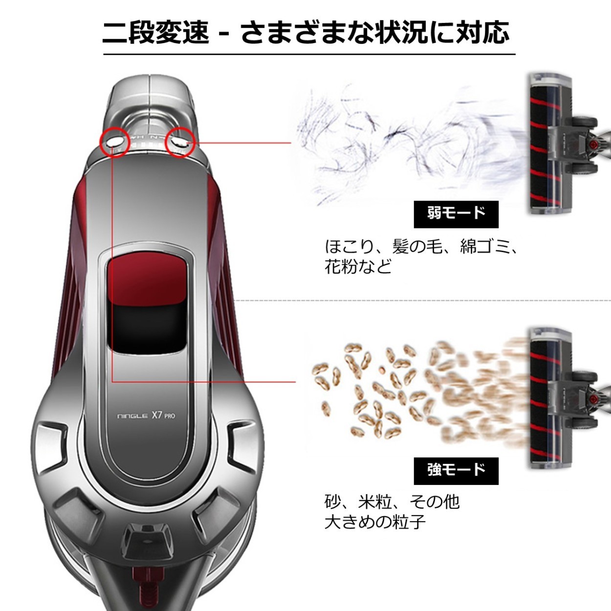 吸引力が持続するサイクロン式❣フルフラットヘッドでテーブル下も楽々お掃除♪❤ 吸引力が持続するサイクロン式❣フルフラットヘッドでテーブル下