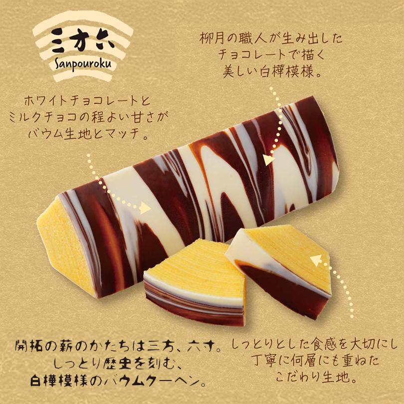 三方六 しおバター 送料無料 柳月 バウムクーヘン 1本タイプ