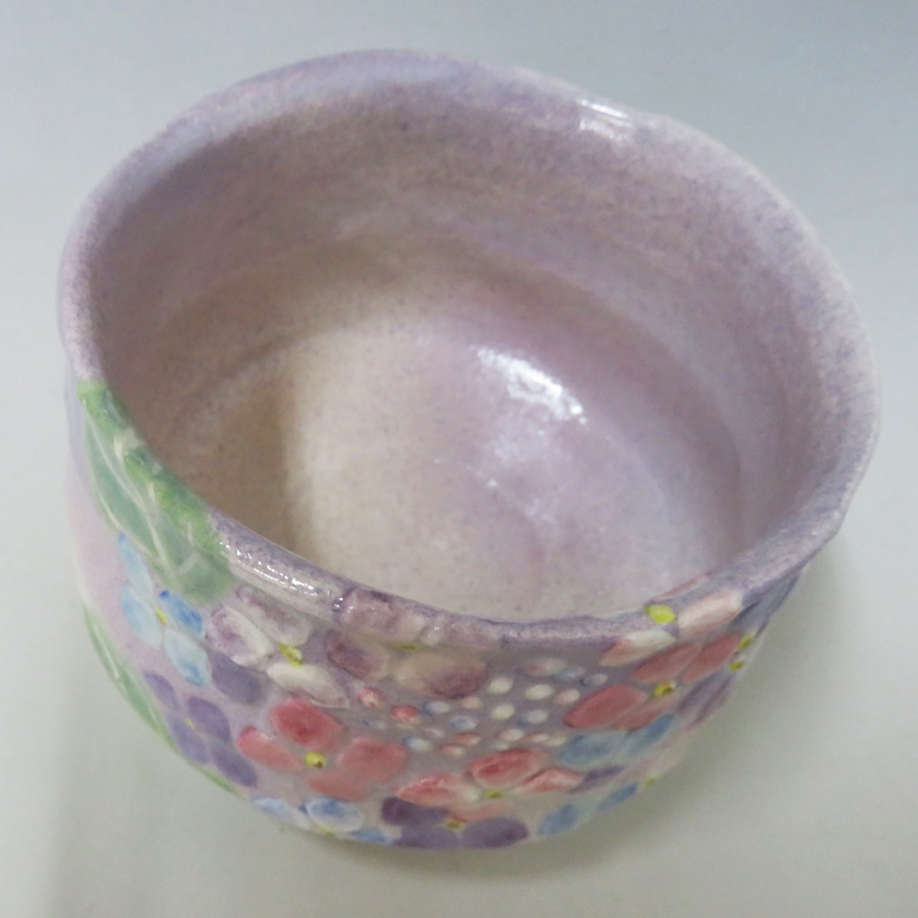 茶道具 抹茶茶碗（まっちゃちゃわん） 紫陽花図 茶碗 吉村 楽入