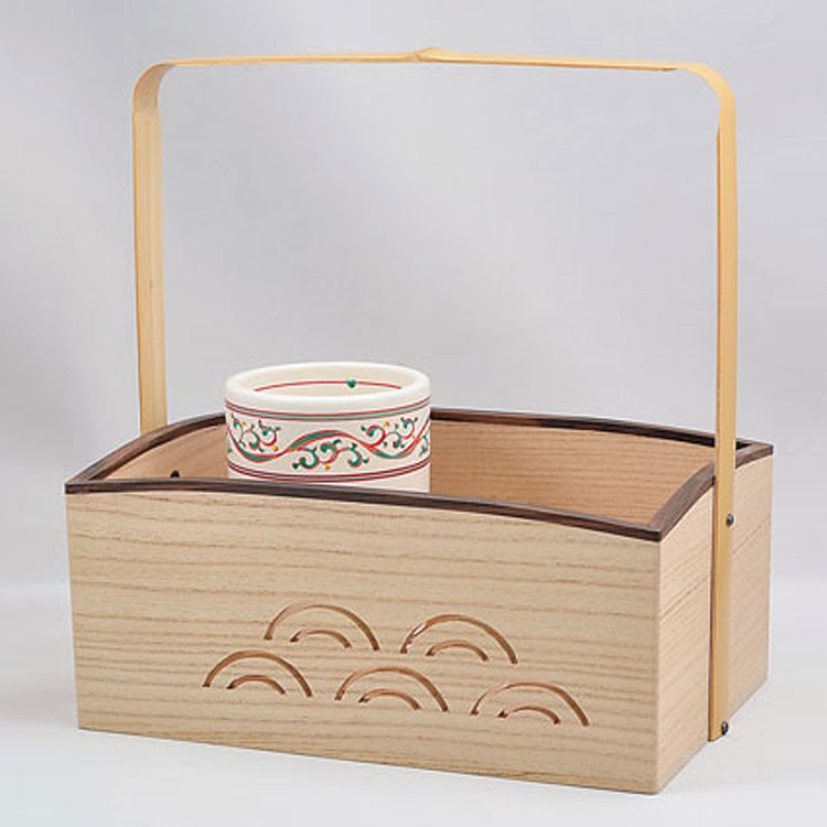 茶道具 莨盆（煙草盆・たばこぼん） 青梅波透手付莨盆 田原 一斉 ※画像