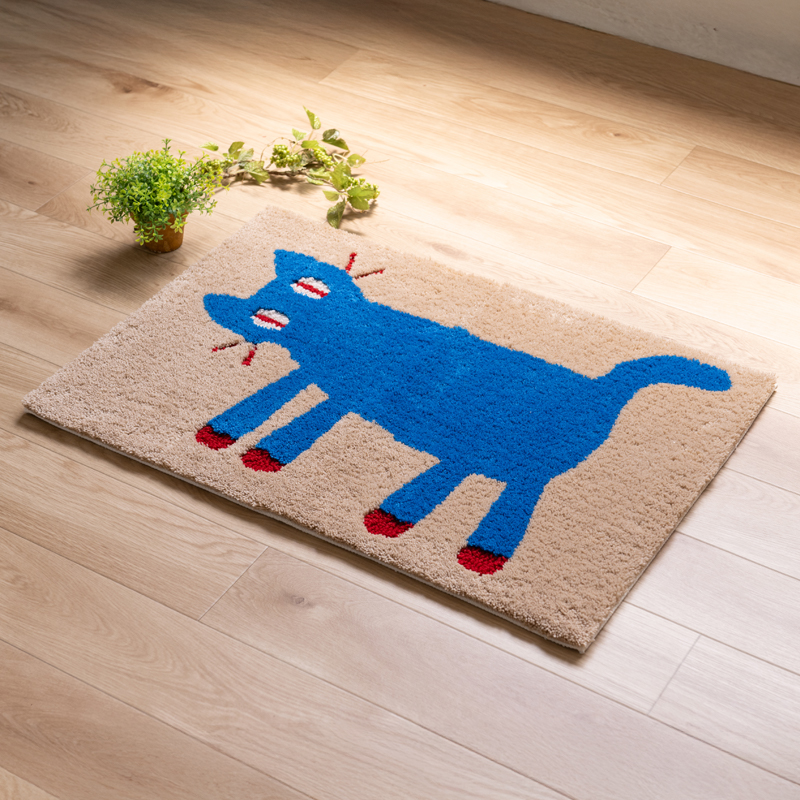 玄関マット 室内 屋内 洗える 猫 おしゃれ 滑り止め 日本製 約50×75cm