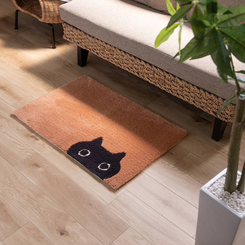 玄関マット 室内 屋内 洗える 猫 おしゃれ 滑り止め 日本製 約50×75cm