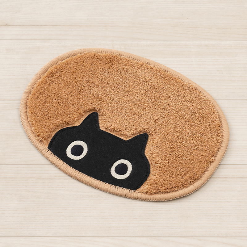 アクセントマット 猫柄 ミニサイズ おしゃれ 玄関 リビング 洗える