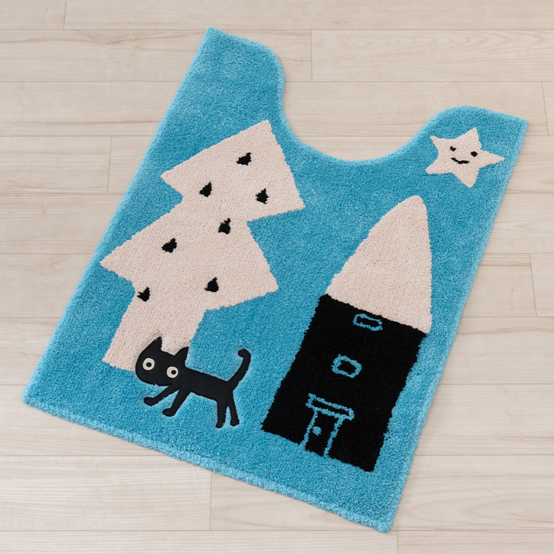 Atsuko Matano（アツコマタノ） トイレマット ロング 約80×60cm 猫