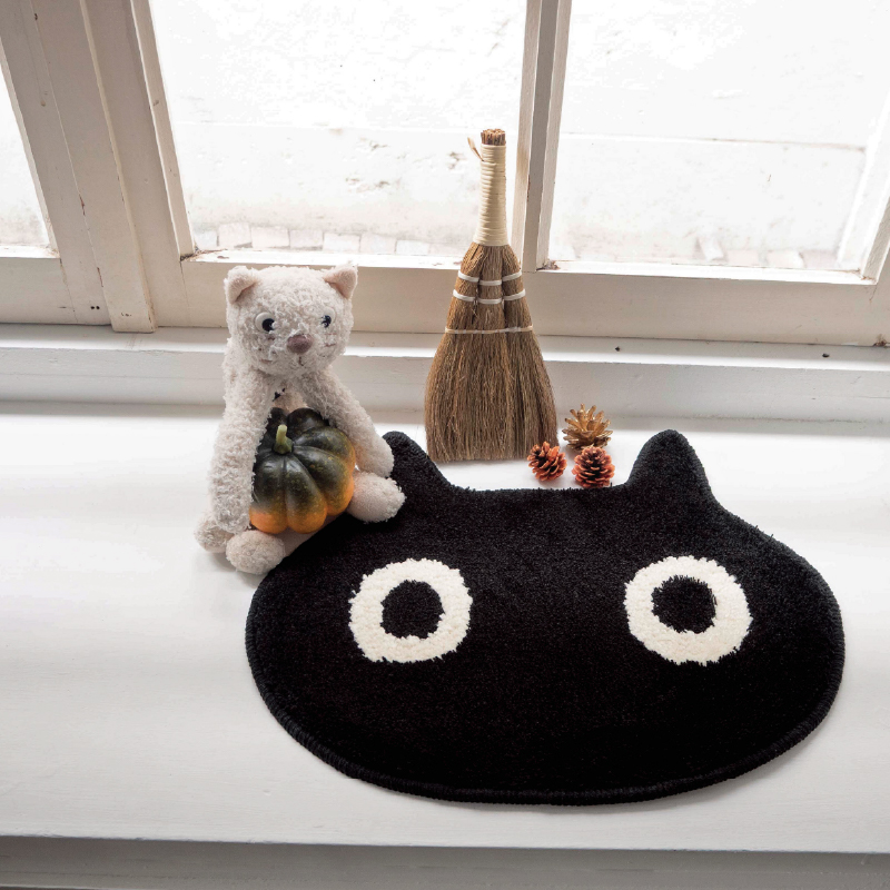ミニマット おしゃれ 洗える 約22×27cm アクセントマット 猫 玄関 小物