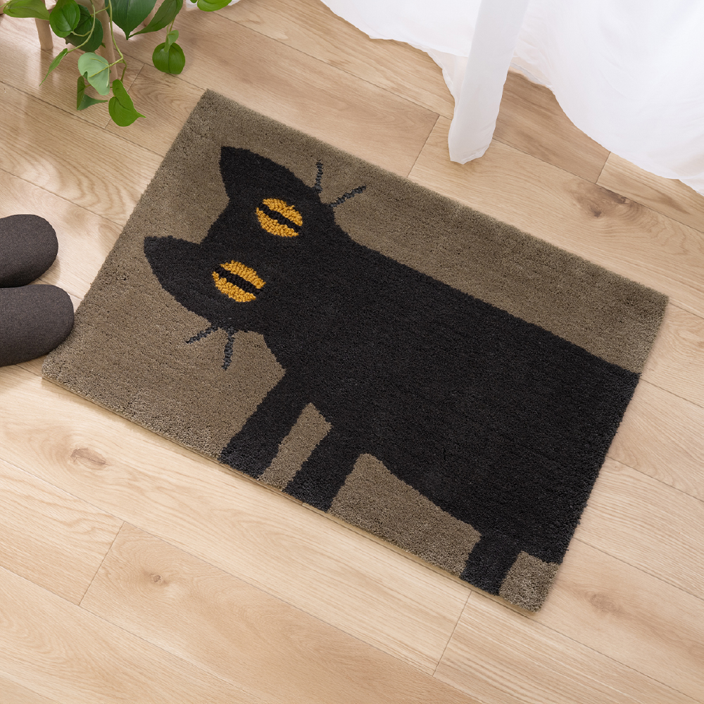 玄関マット 屋内 室内 猫 洗える 滑り止め アツコマタノ 約50×75cm