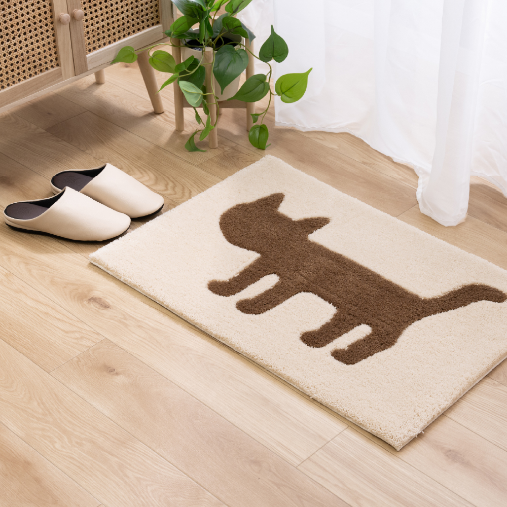 玄関マット 屋内 室内 猫 洗える 滑り止め アツコマタノ 約50×75cm