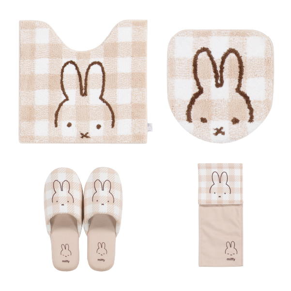 Miffy（ミッフィー） トイレマットセット 4点 約58×60cm トイレマット+