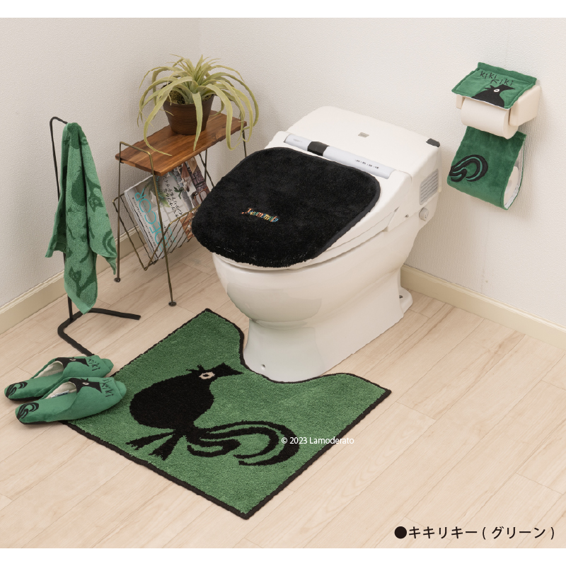 トイレマットセット 5点 トイレマット+兼用フタカバー+スリッパ+ペーパーホルダーカバー+ハンドタオル ホコモモラ アニマル センコー｜senkomat｜09