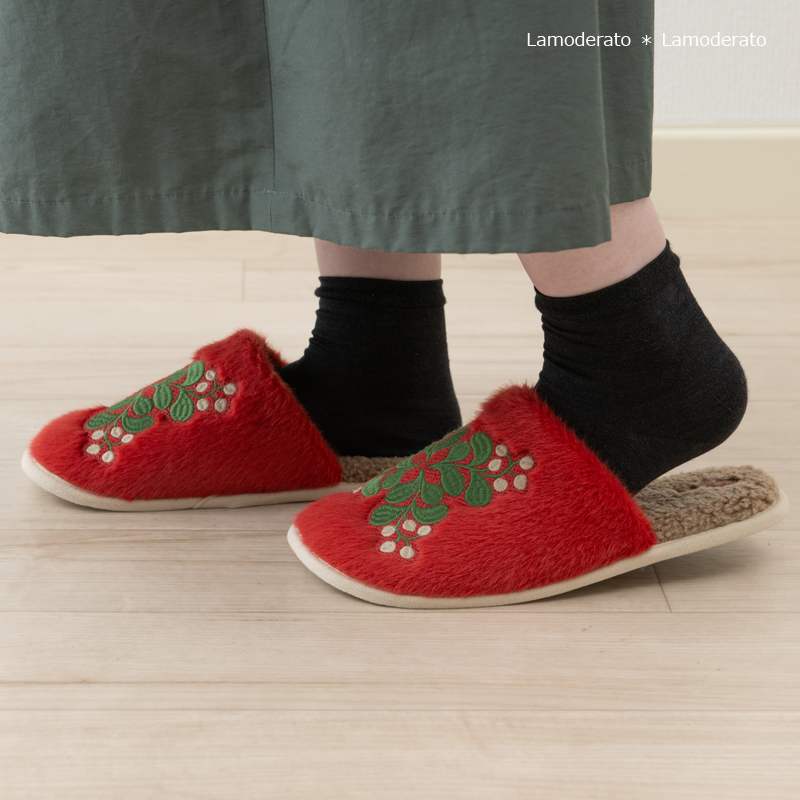Jocomomola（ホコモモラ） スリッパ ルームシューズ 冬 暖かい