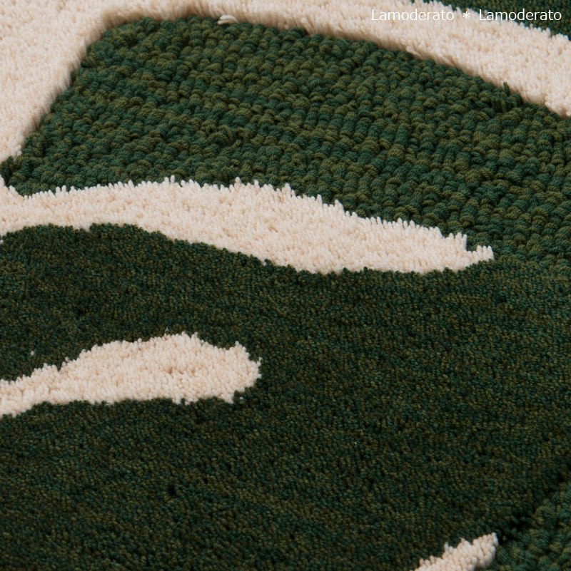 キッチンマット 180cm 台所マット 洗える おしゃれ 日本製 滑り止め 抗菌 吸水 幅広 インテリアマット 約55&times;180cm M+home モンステラ ベージュ センコー