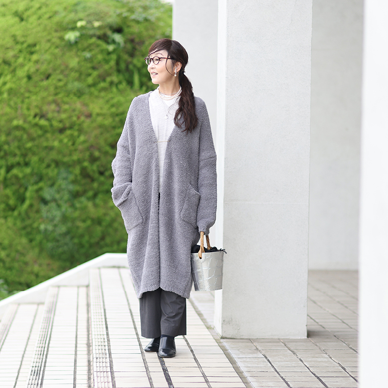 内田彩仍 M+home カーディガン レディース 冬 暖かい あったか