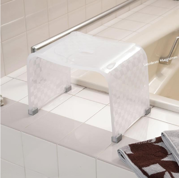 お得◎新品未使用　アクリル　バスチェア　センコー　チェッカー　L アイボリー センコー バスチェア アクリル 風呂椅子 お風呂椅子 風呂イス 高さ