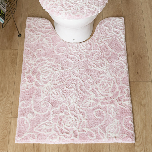 センコー トイレマット ロング 約80×60cm おしゃれ 洗える 花柄 滑り