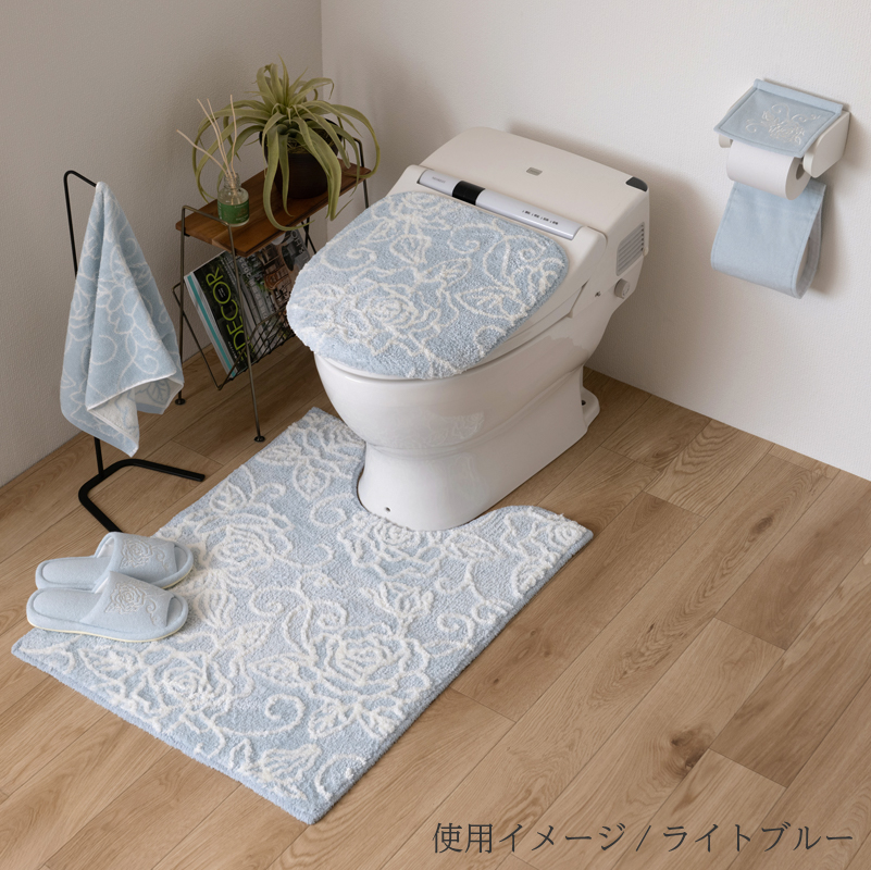 センコー トイレマット ロング 約80×60cm おしゃれ 洗える 花柄 滑り