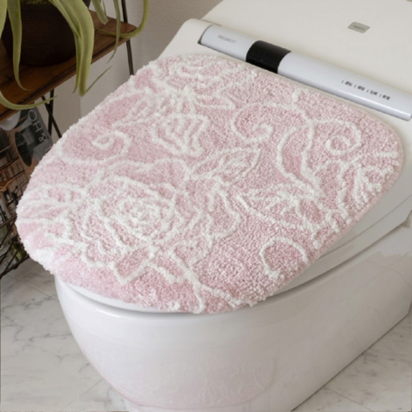 センコー トイレフタカバー 吸着 兼用フタカバー 花柄 洗える おしゃれ