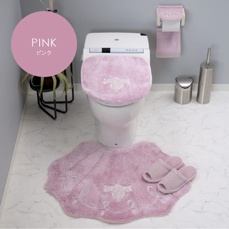トイレマット 新品 セット 4点 吸着タイプ 洗浄 普通兼用 ピンク センコー トイレマットセット 4点 約65×80cm 大判トイレマット+兼用