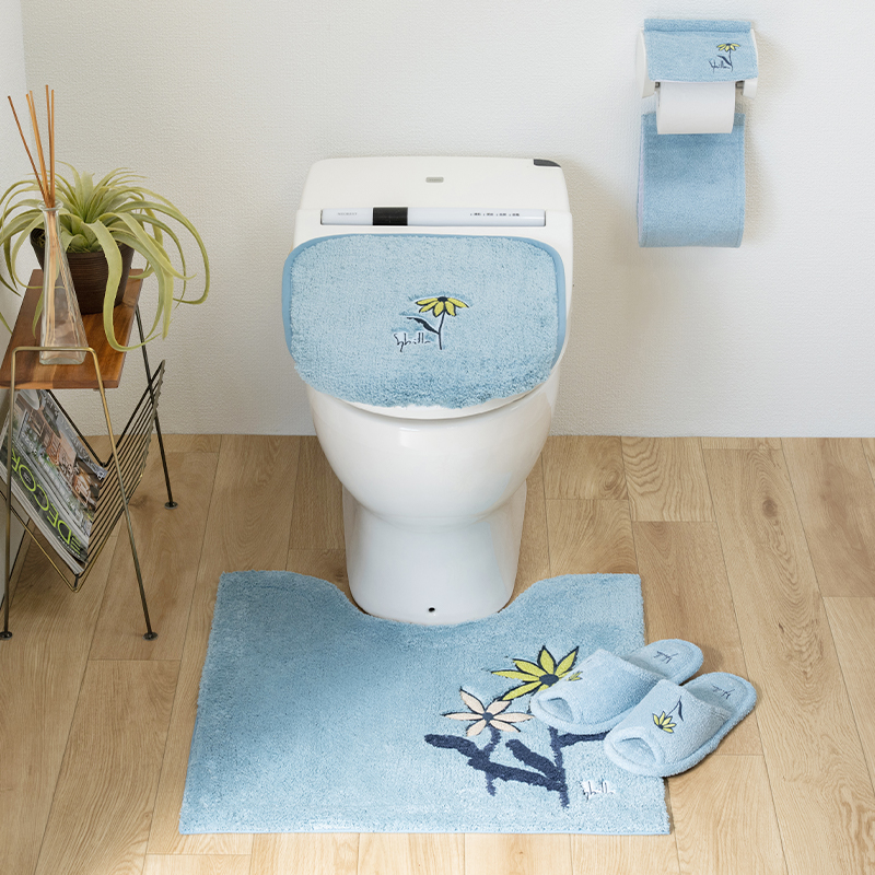 新品＊シビラ トイレタリー トイレセット4点＊トイレマット、フタカバー　スリッパ Sybilla（シビラ） トイレマットセット 4点 約60×60cm トイレマット+