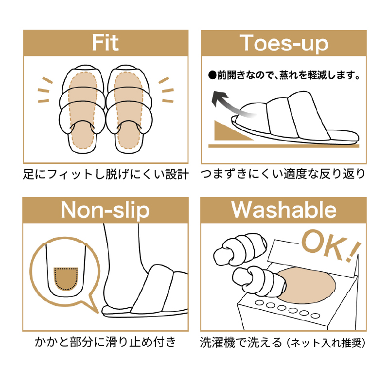 スリッパ ルームシューズ 冬 室内 もこもこ ...の詳細画像2