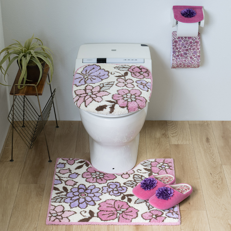 S.D.S トイレマット 約55×60cm おしゃれ 可愛い 花柄 足元マット